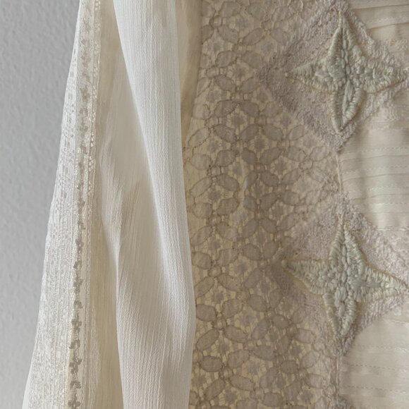 π€ Boho FREE PEOPLE Embroidered Peasant Lace Dress β Effortlessly Romantic! πΏ - Picture 4 of 7